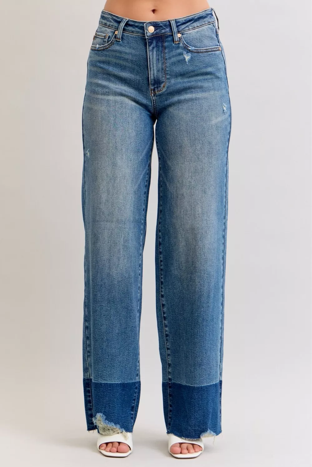 Raw Hem High Waist Column Straight Jeans, image 7