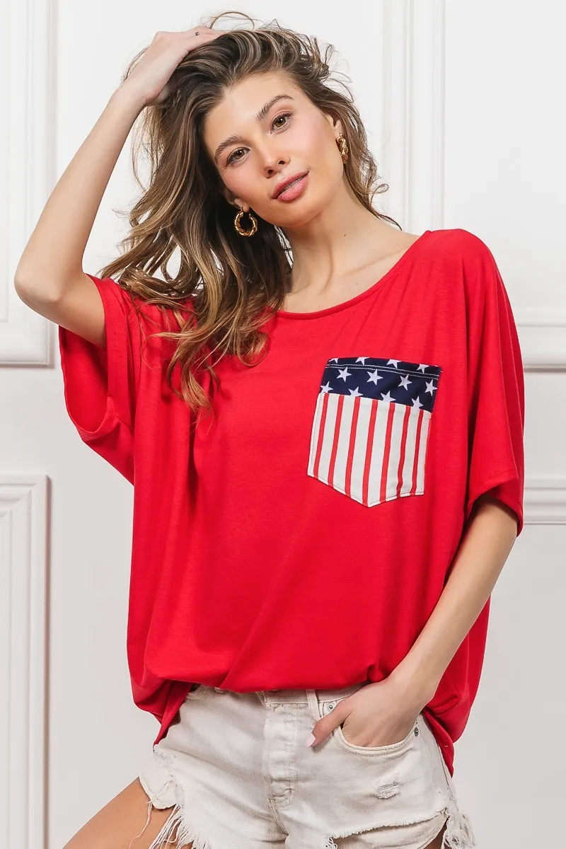 French Terry With Front Pocket Dolman Sleeves Top, image 8