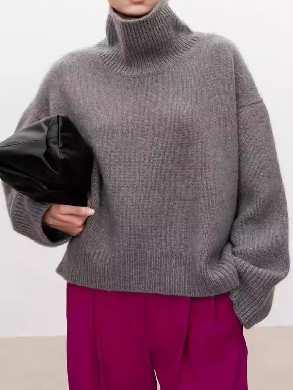 Oversized Turtleneck Wool Sweater, image 24