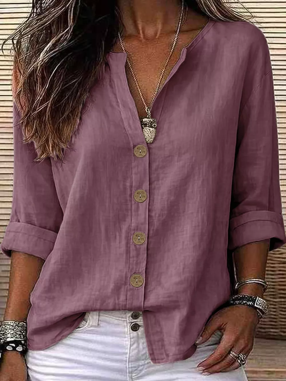 Notched Button Down Shirt, image 34
