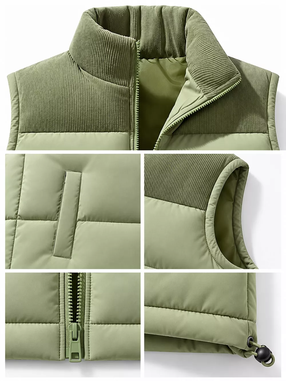 Men's Full Size Corduroy Patchwork Puffer Vest Plus Size, image 19