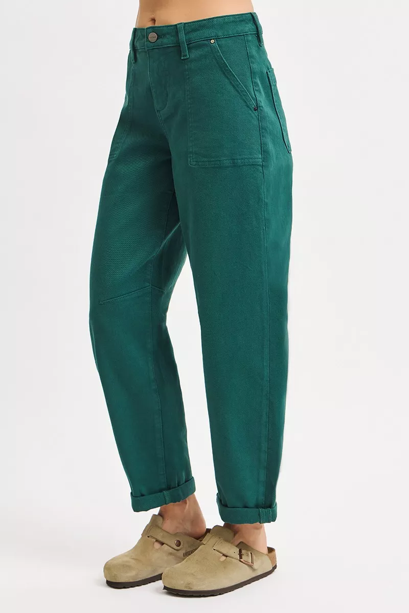 High Rise Ankle Cuffed Barrel Pants, image 4