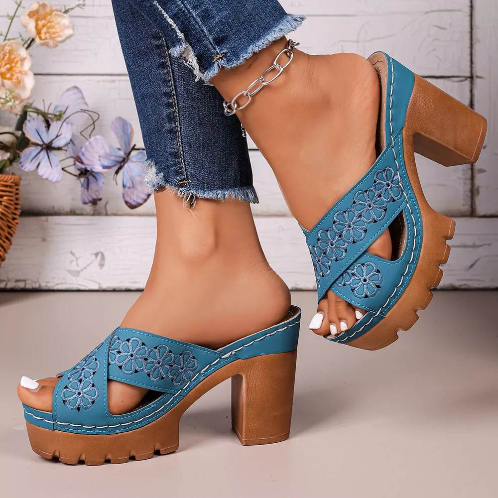 Open Toe Block Heels Sandals, image 5
