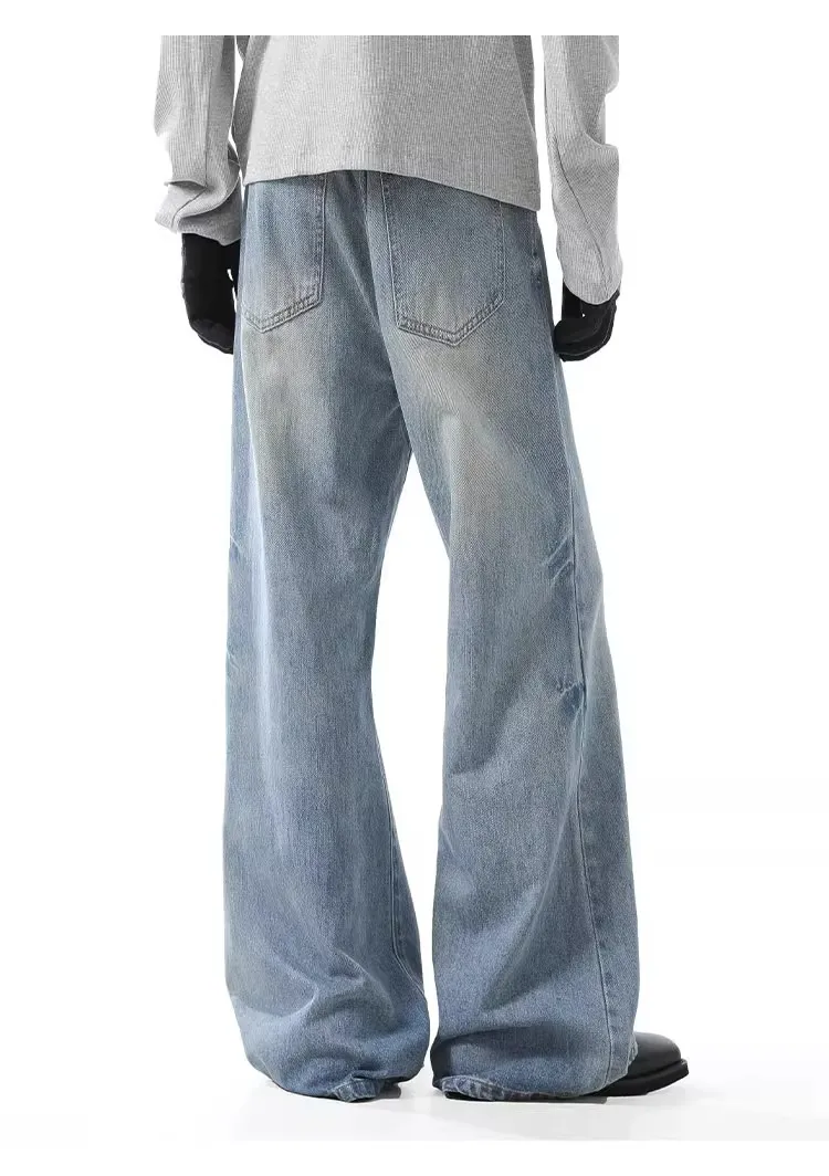 Men's Washed Wide Leg Jeans, image 4