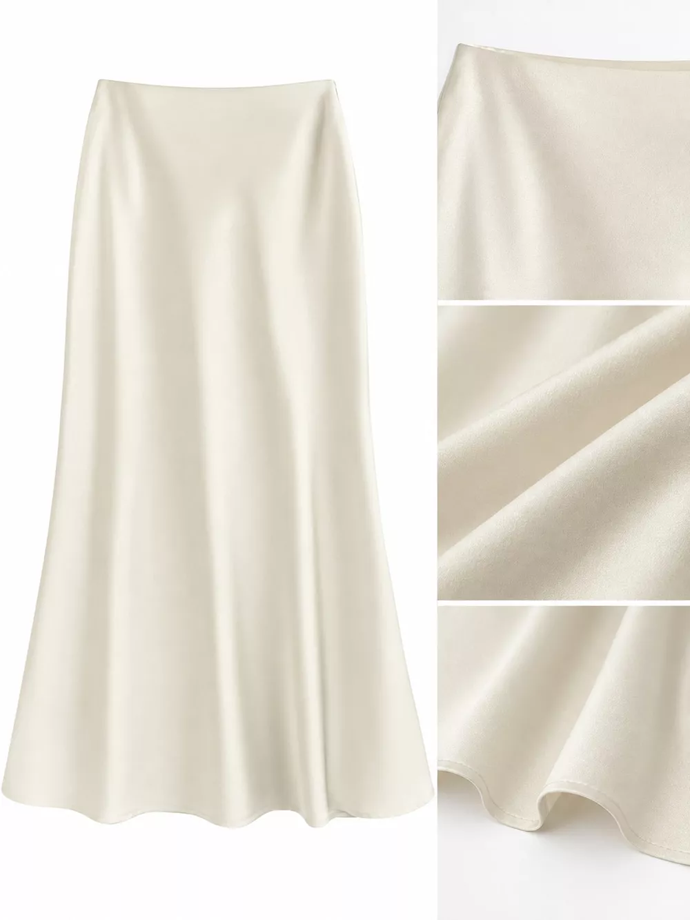 Full Size High-Waisted Satin Midi Skirt Plus Size, image 26