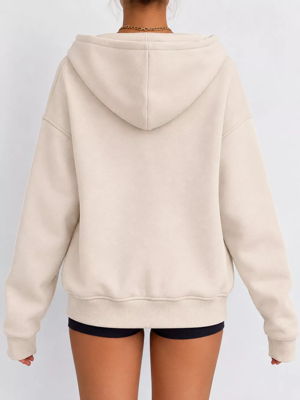 Full Size Zip-Up Dropped Shoulder Hoodie Plus Size, image 19