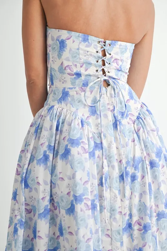 Sweetheart Neckline Floral Printed Midi Dress, image 11
