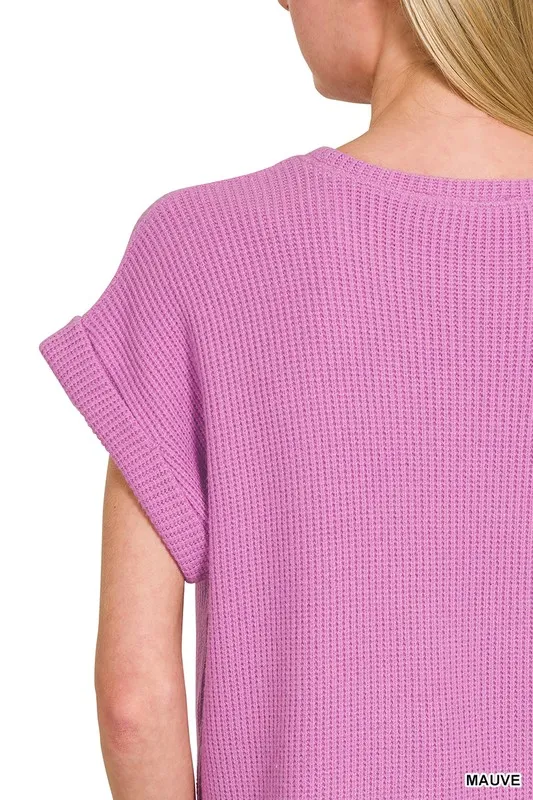 Rolled Sleeve Top and Pants Sweater Set, image 10