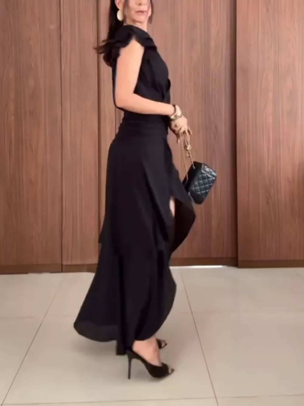 Asymmetrical Ruffled Hem Dress, image 3