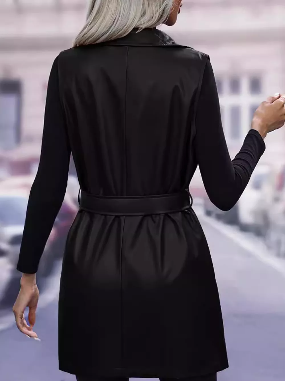 Tie Waist Longline Vest Coat, image 34