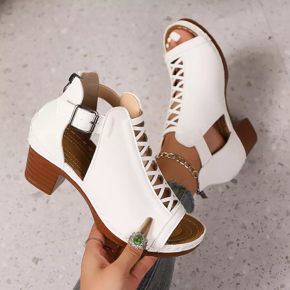 Open Toe Block Heels Sandals, image 7