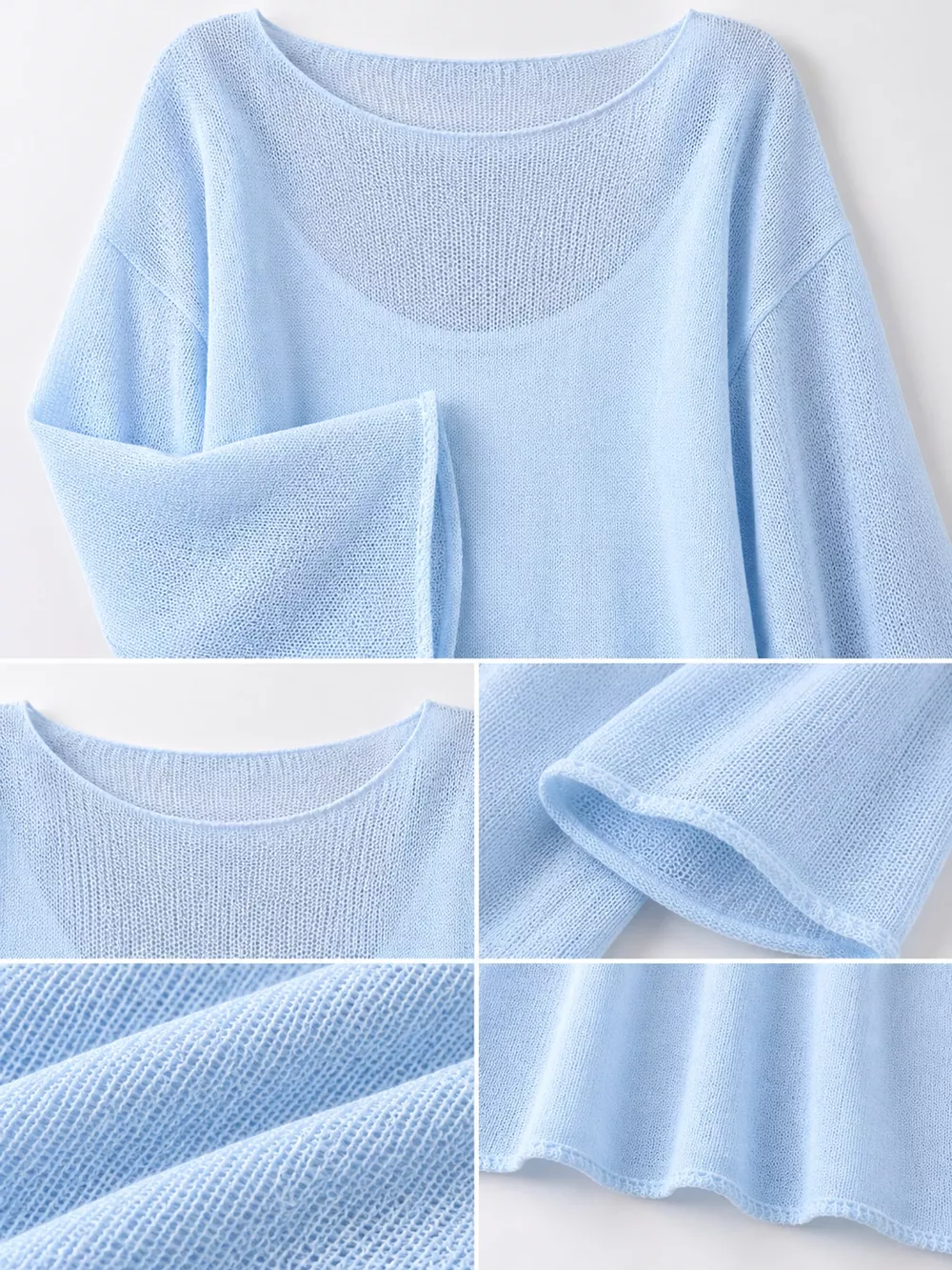 Full Size Sheer Lightweight Knit Top Plus Size, image 78