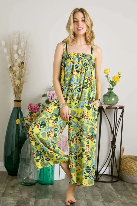 Elastic Detail Tropical Jumpsuit, image 4