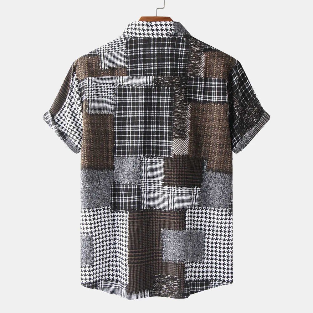 Men's Plus Size Plaid Short Sleeve Button-Up Shirt, image 9