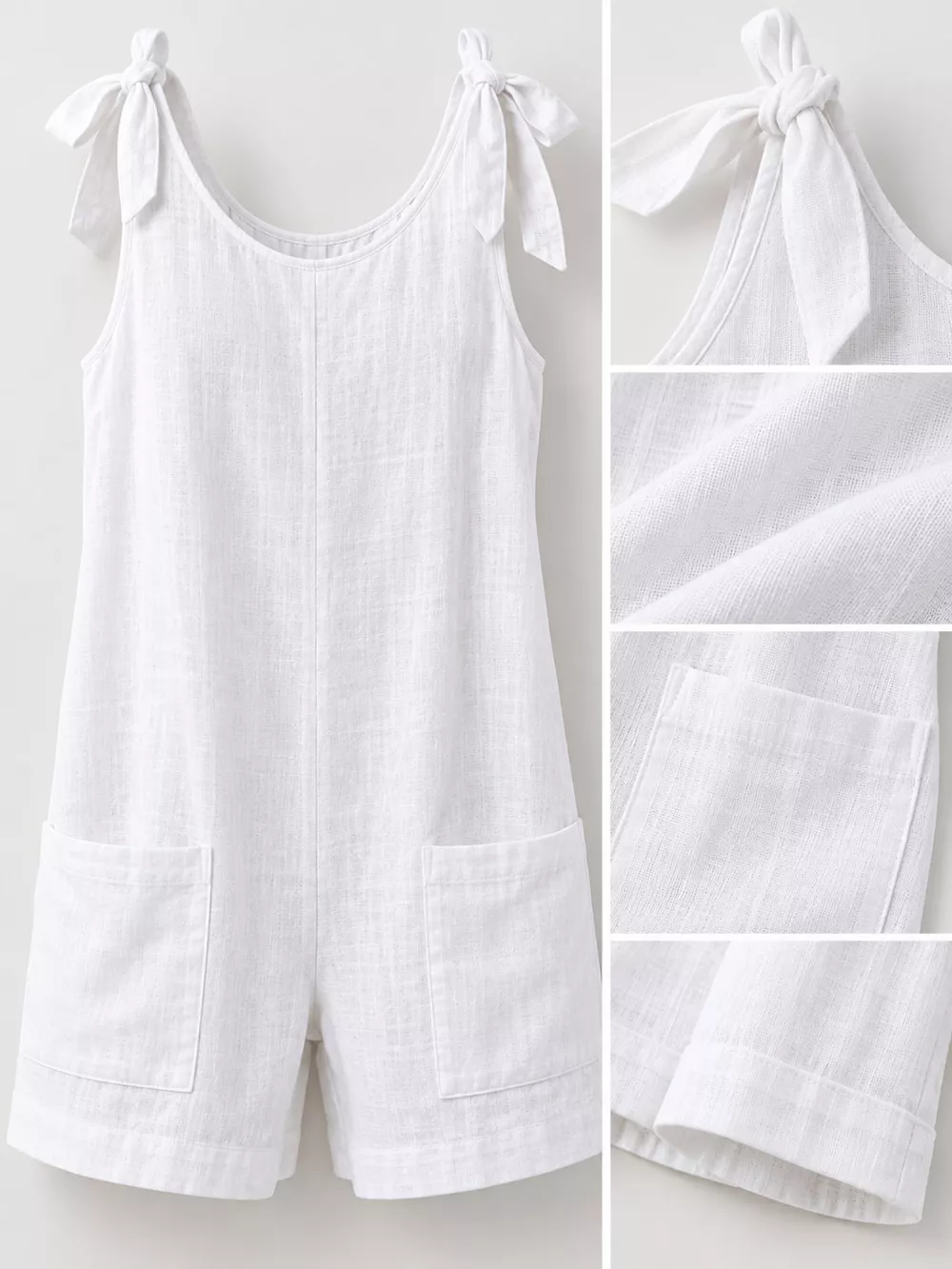 Full Size Tie-Shoulder Romper with Pockets Plus Size, image 20