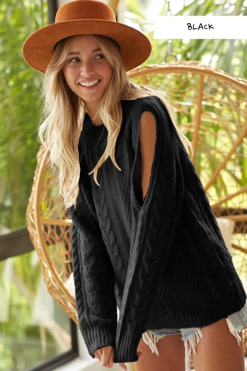 Twist Knitted Open Shoulder Sweater, image 7