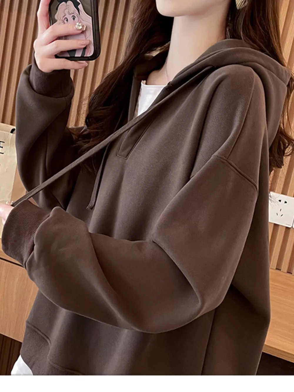 Layered Look Dropped Shoulder Hoodie, image 13