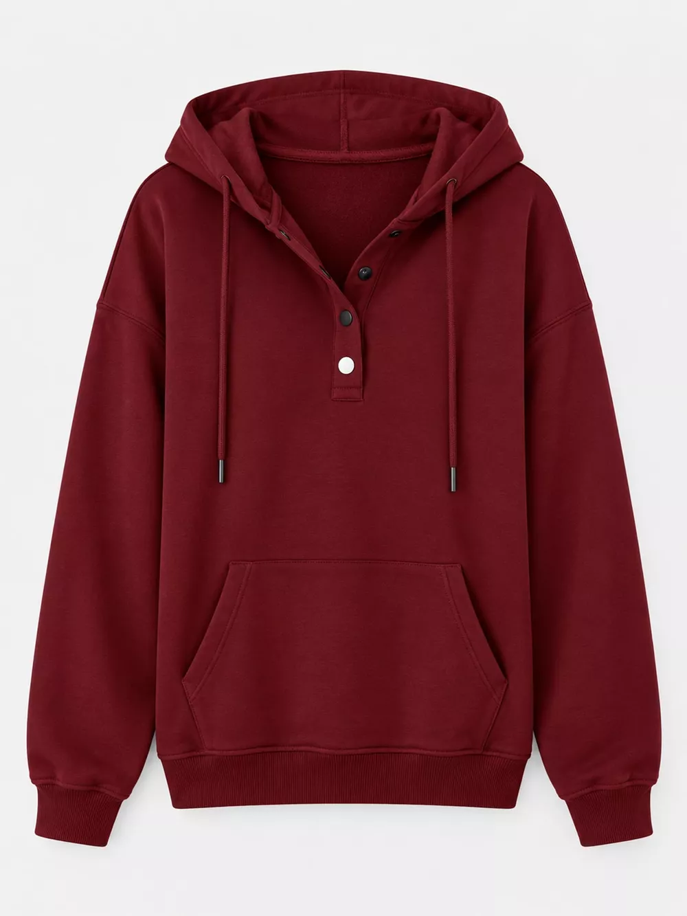 Full Size Kangaroo Pocket Dropped Shoulder Hoodie Plus Size, image 16