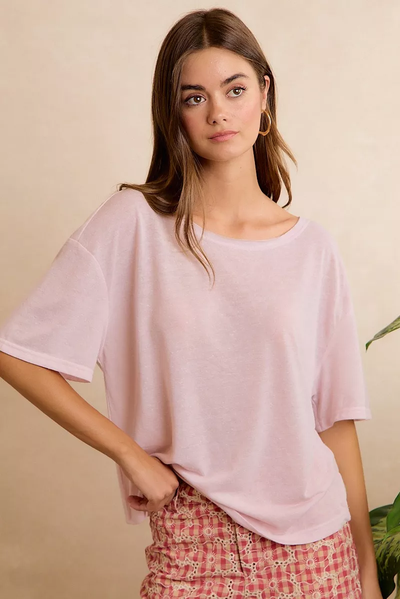BiBi Solid Jersey Relaxed Fit Short Sleeves Pocket Top, image 6