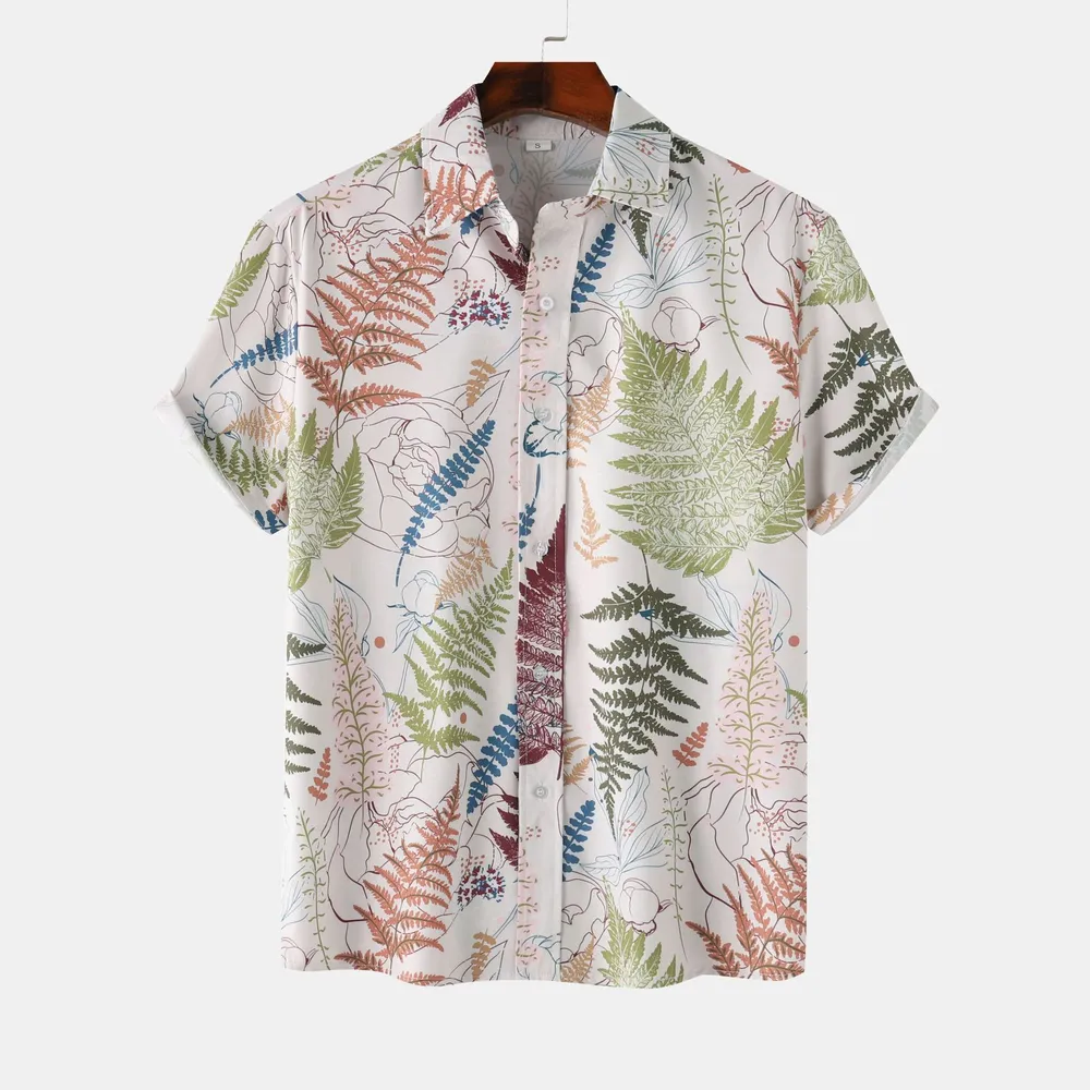 Men's Printed Button Up Short Sleeve Shirt, image 13