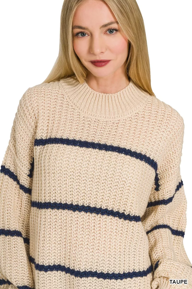 Zenana Oversize Striped Sweater, image 3