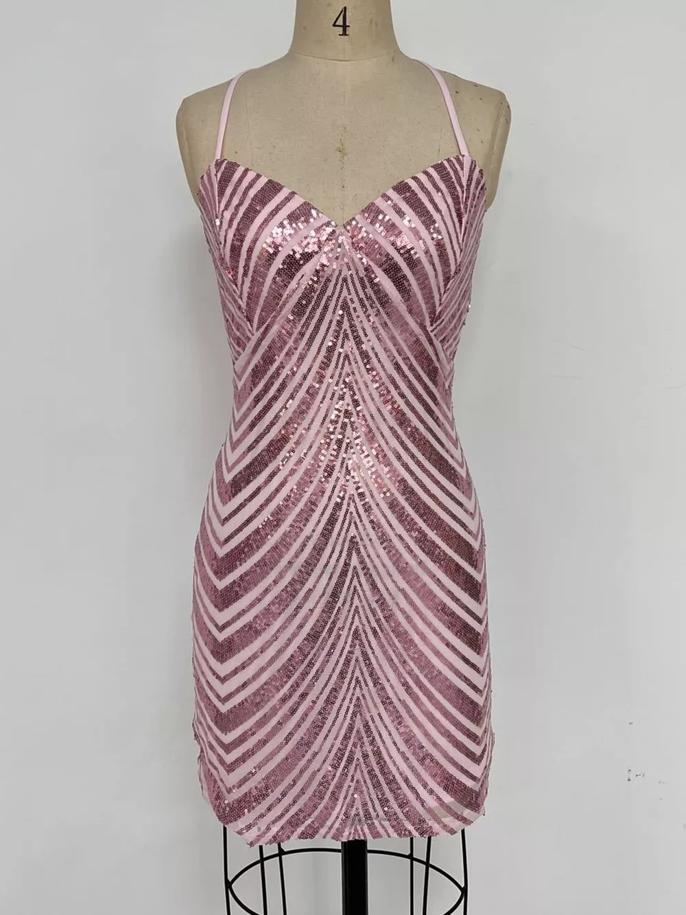Sleeveless Sequin Embellished Bodycon Mini Cami Dress, image 24