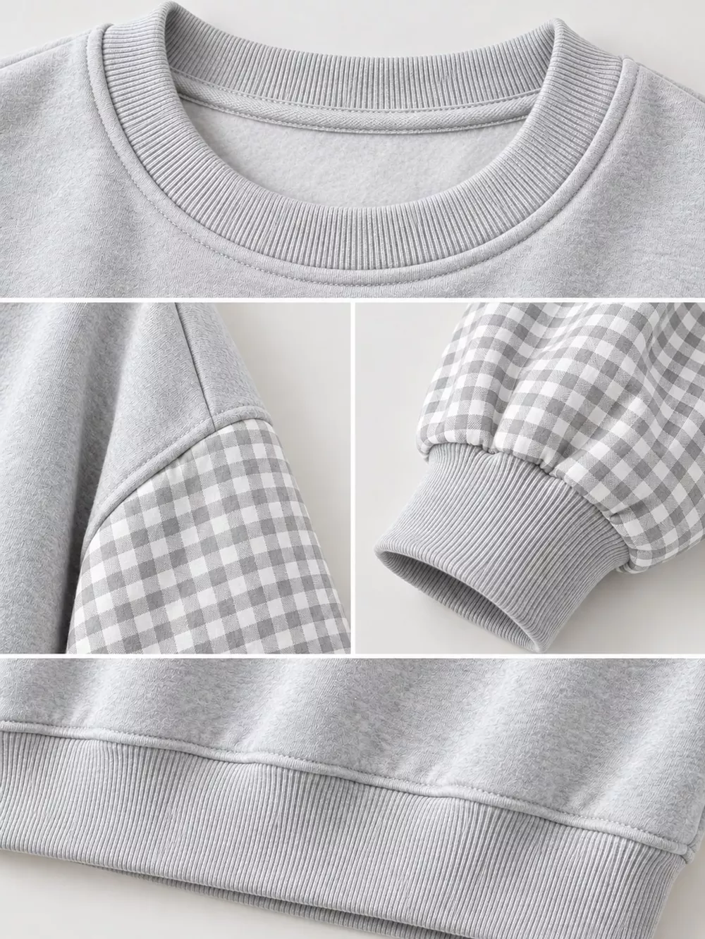 Plaid Dropped Shoulder Sweatshirt, image 16