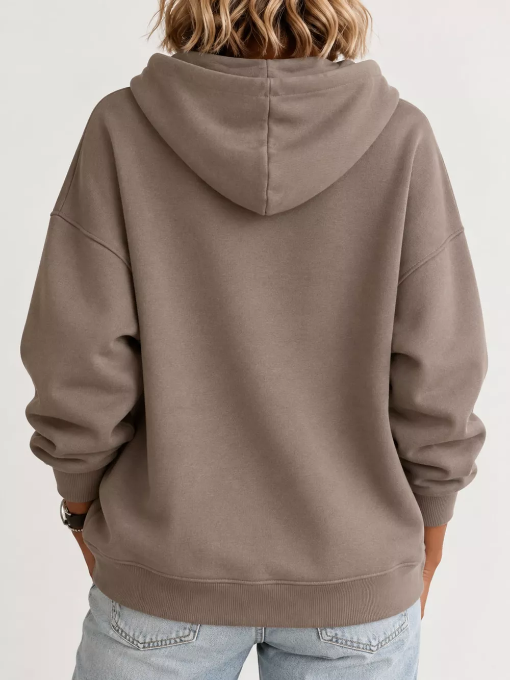Drawstring Dropped Shoulder Hoodie, image 15