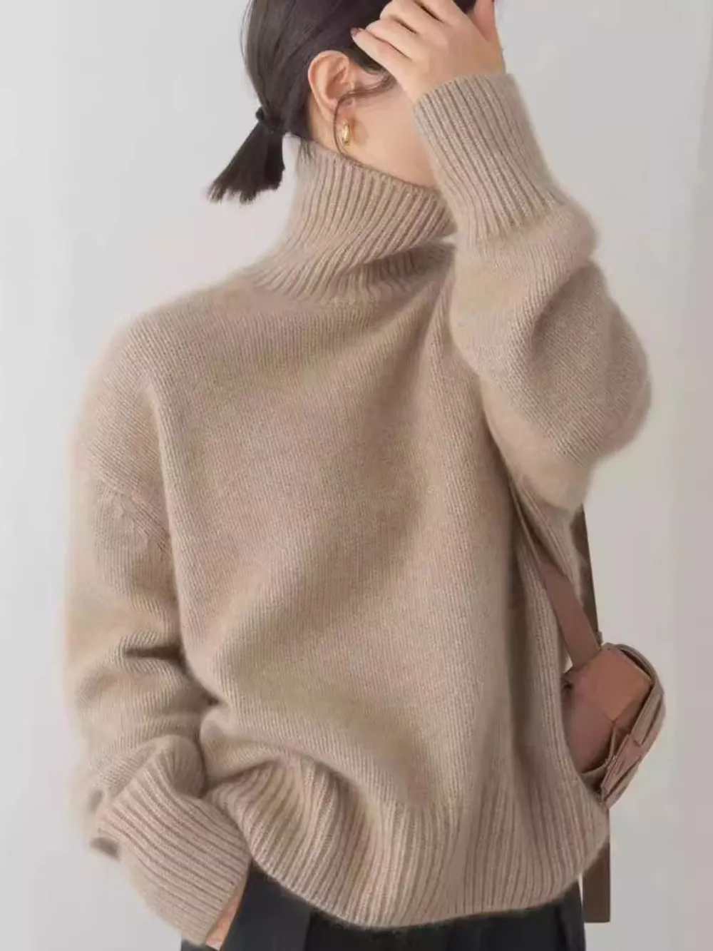 Turtleneck Dropped Shoulder Sweater, image 18