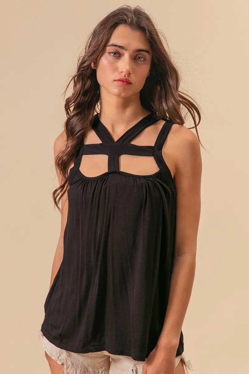 Rayon Span Jersey Cut Out with Straps Detailed, image 7