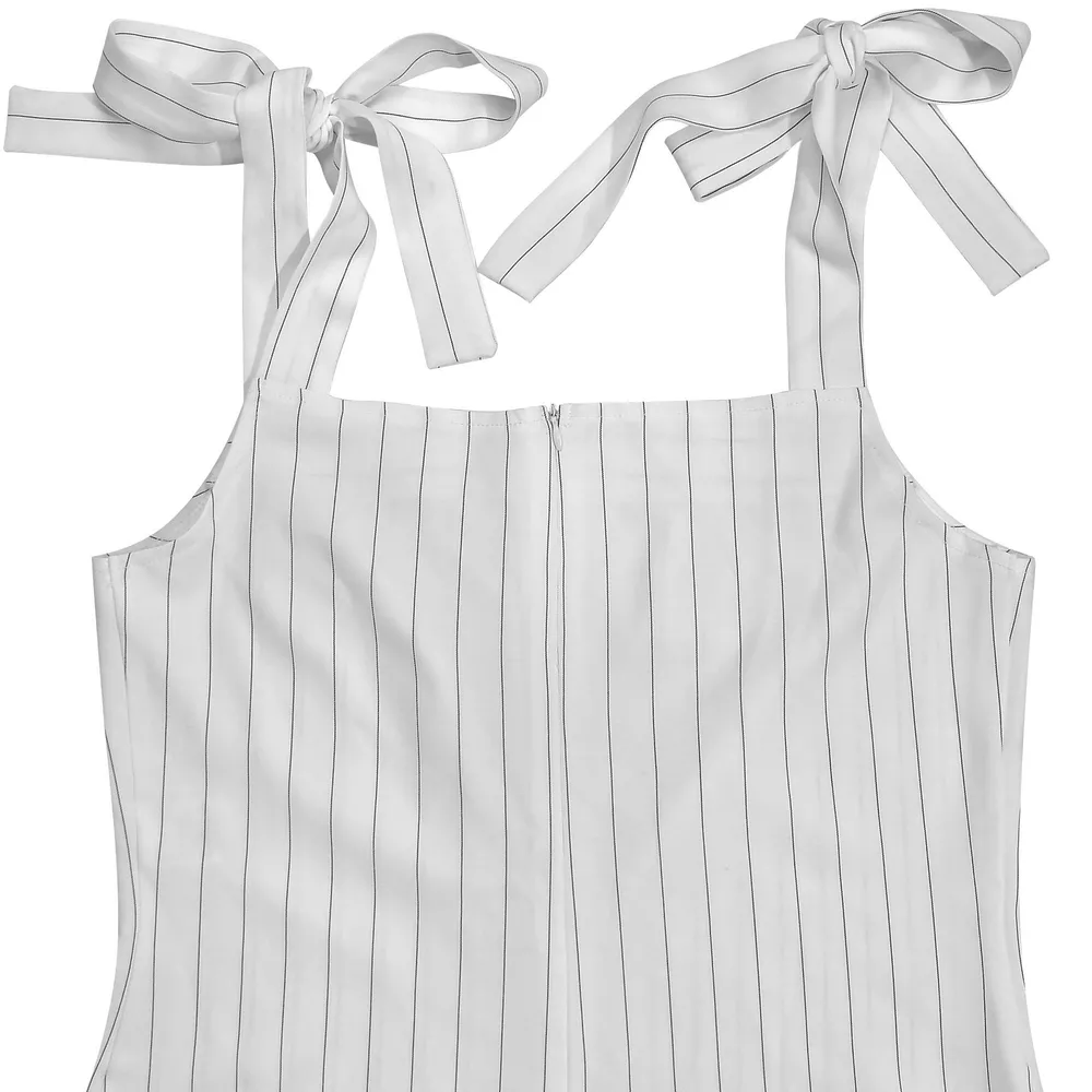 Striped Tie-Shoulder Wide Leg Jumpsuit, image 8