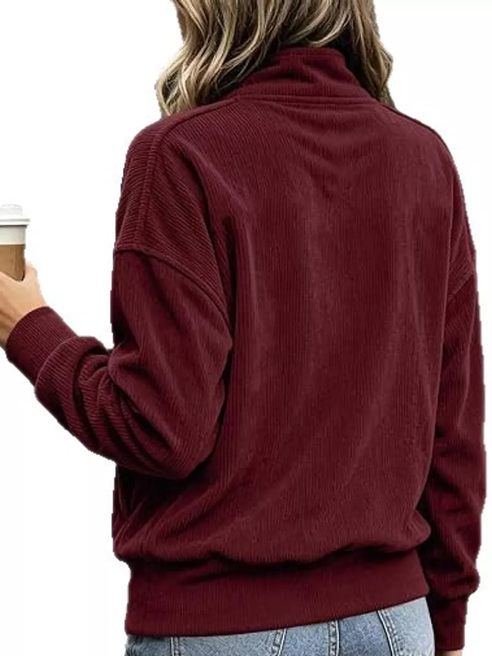 Full Size Quarter-Snap Sweatshirt with Kangaroo Pocket Plus Size, image 9