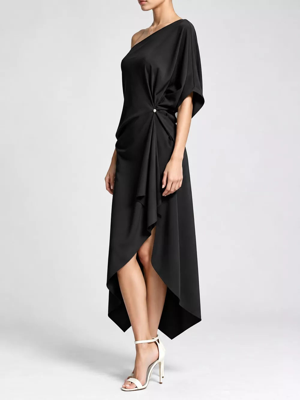 Full Size One-Shoulder Asymmetric Hem Midi Dress Plus Size, image 18