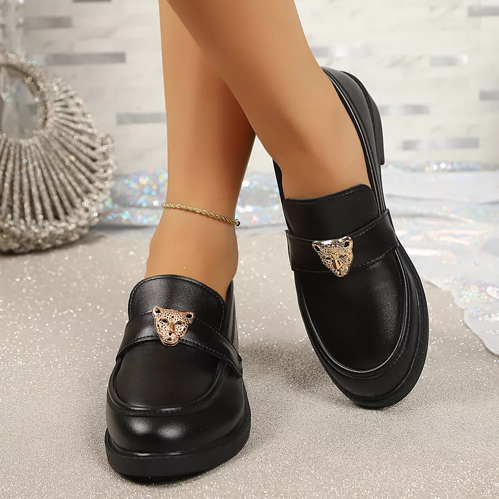 Round Toe Block Heel Loafers, image 11