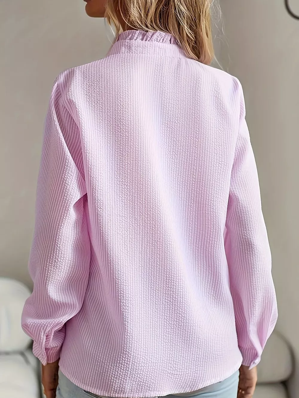 Ruffled Button Down Shirt, image 6