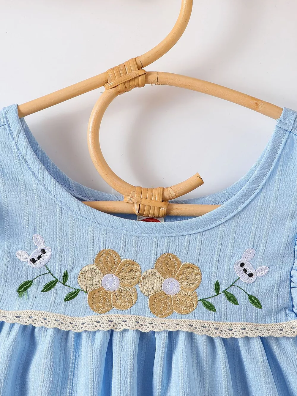 Children's Embroidered Ruffled Hem Dress, image 2