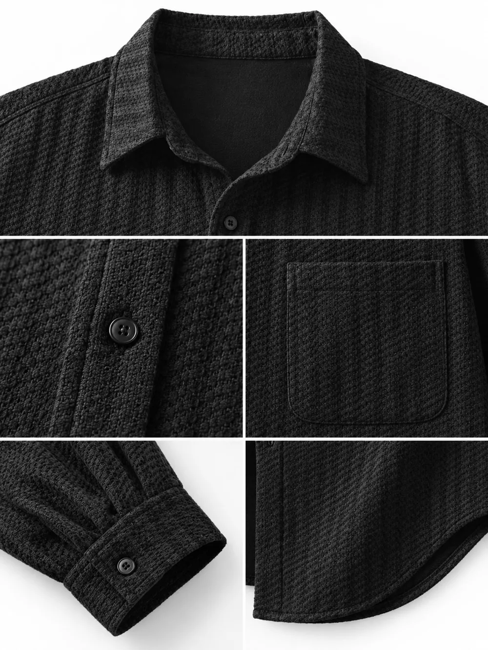 Men's Plus Size Button Up Long Sleeve Shacket, image 12