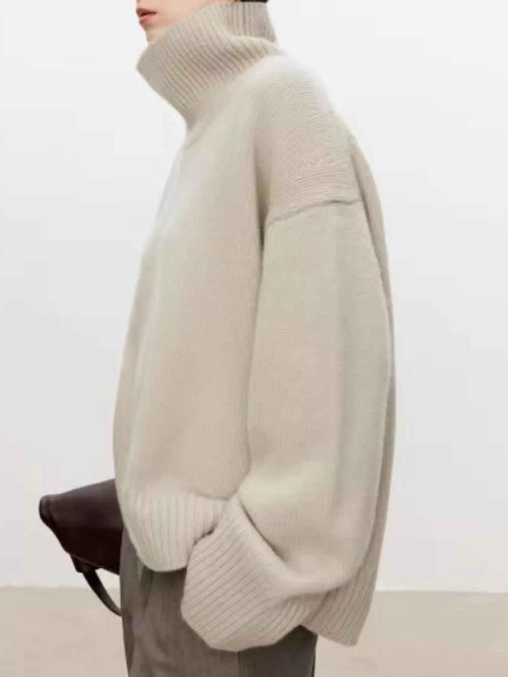 Oversized Turtleneck Wool Sweater, image 21