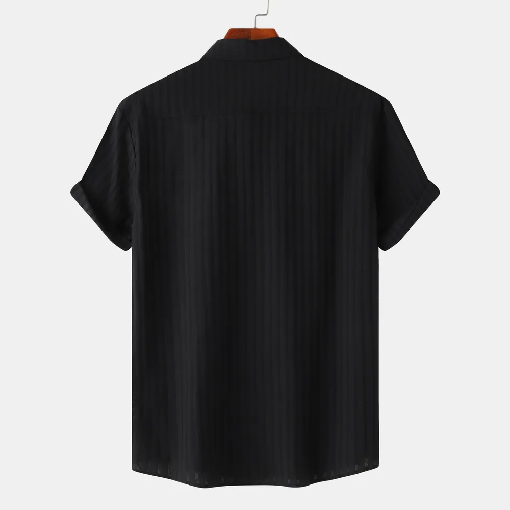 Men's Casual Short Sleeve Button Down Shirt, image 8