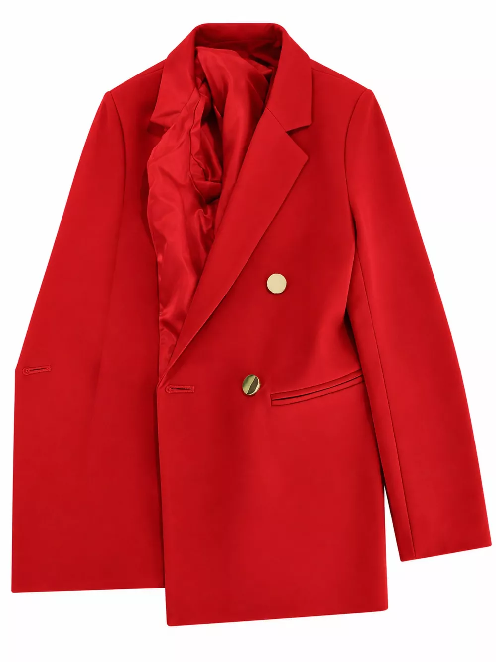 Full Size Minimalist Double-Breasted White Blazer Plus Size, image 26