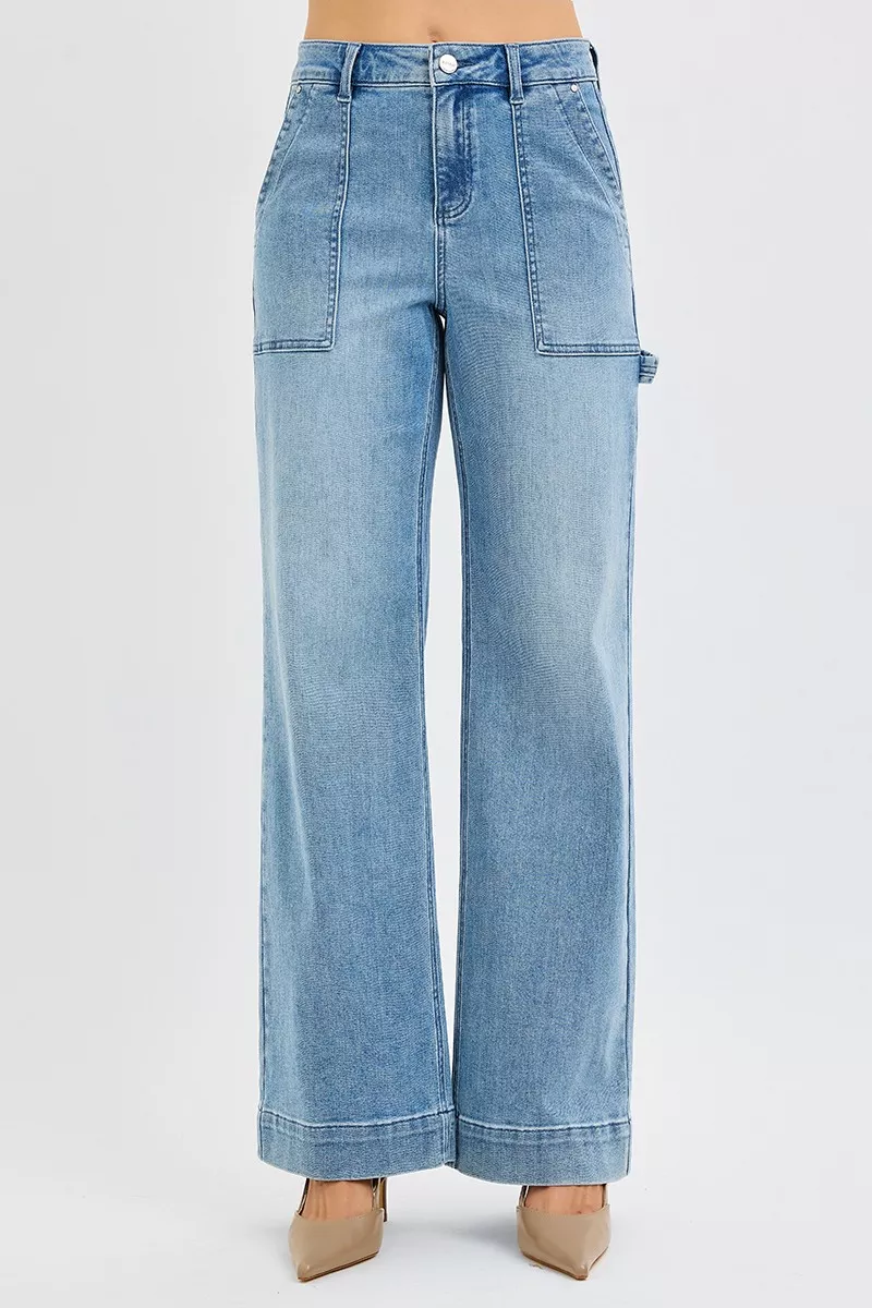 Full Size High Rise Straight Leg Jeans with Front Pockets Plus Size, image 6