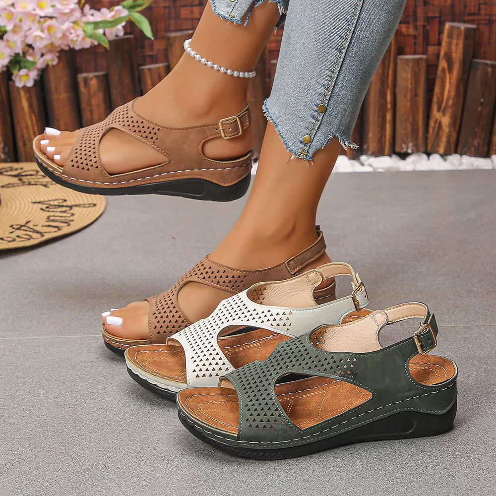 Cutout Wedge Sandals, image 6