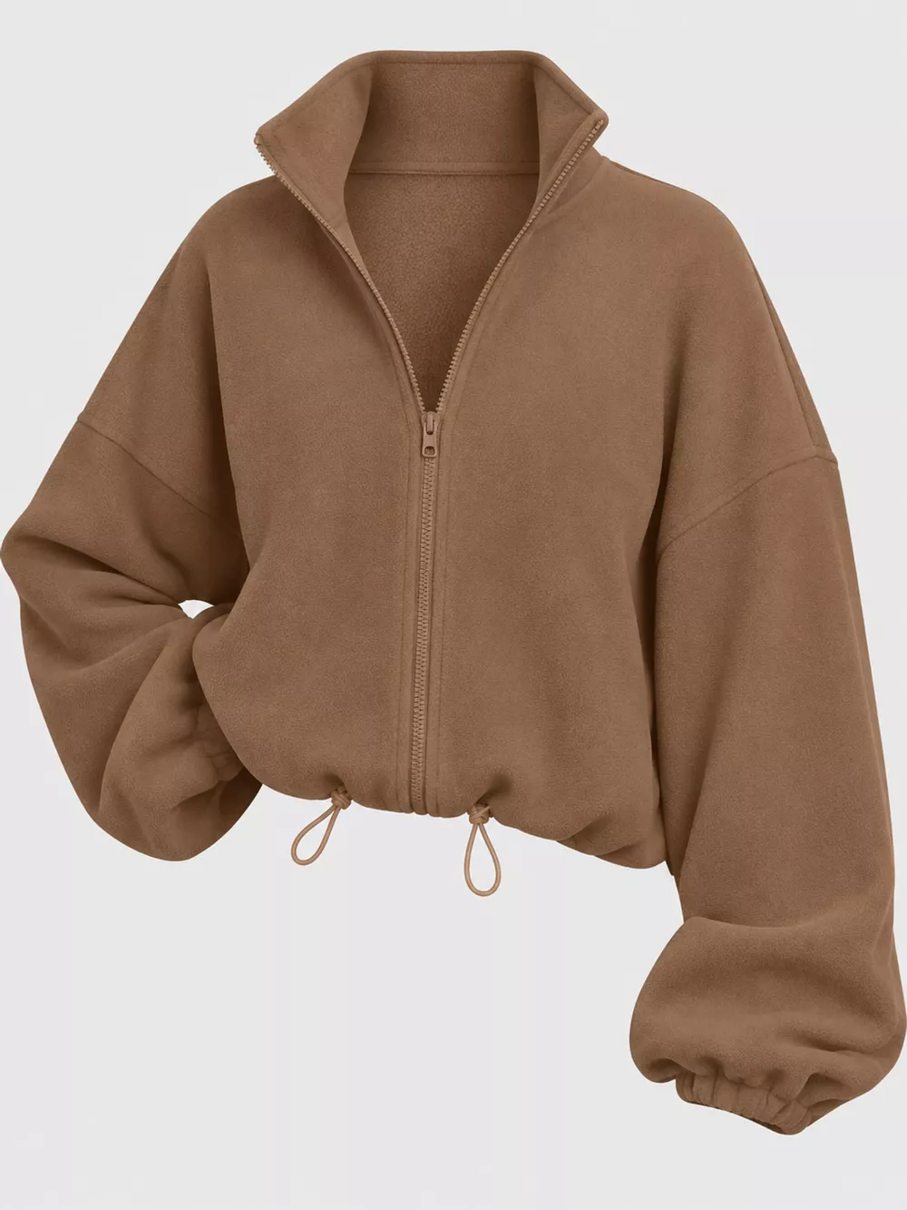 Drawstring Hem Zip Up Jacket, image 25