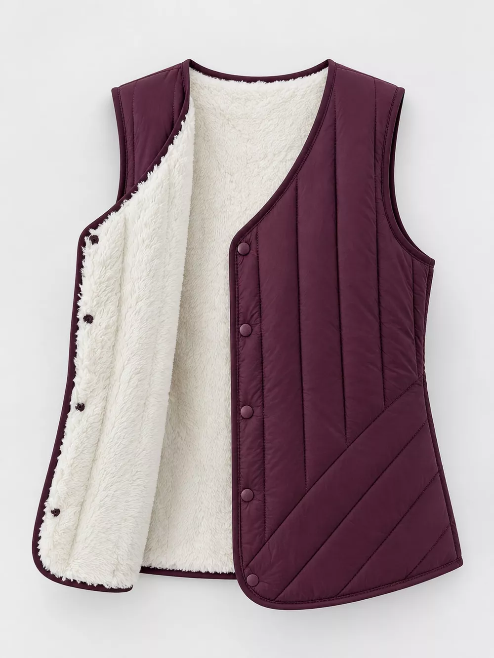 Full Size Quilted Button Up Vest Coat Plus Size, image 21