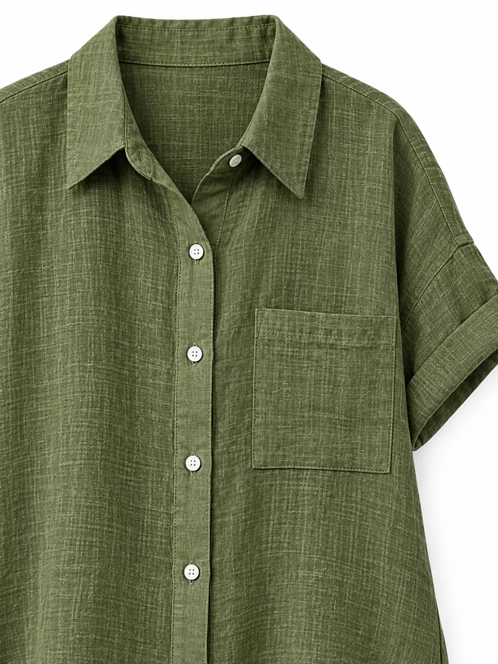Full Size Button Up Short Sleeve Shirt Plus Size, image 35