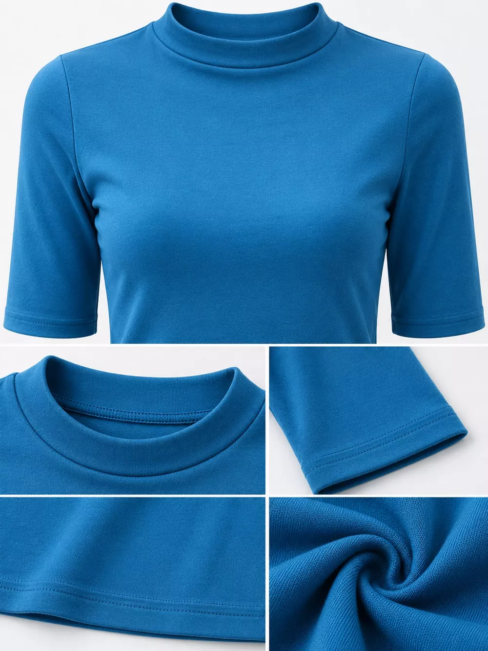 Full Size Mock Neck Half Sleeve T-Shirt Plus Size, image 18