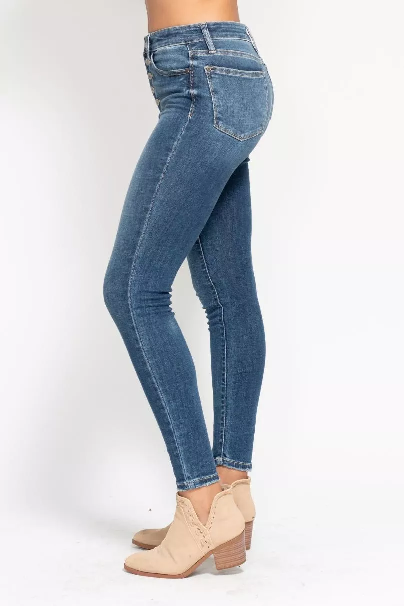 Full Size High Rise Button Fly Skinny Jeans Plus Size, image 13