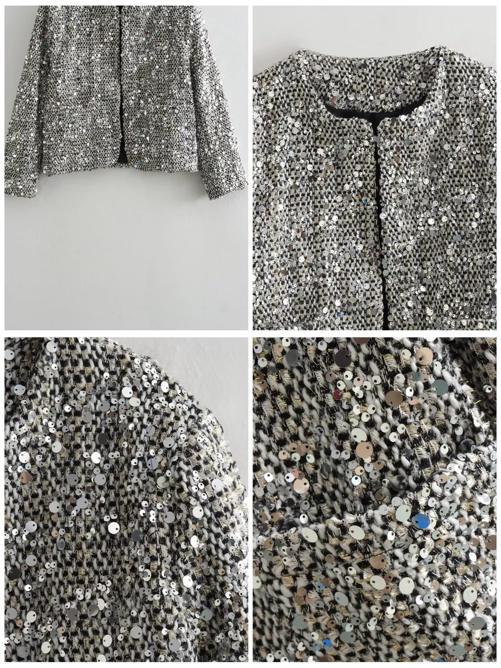 Sequin Embellished Cropped Jacket, image 6