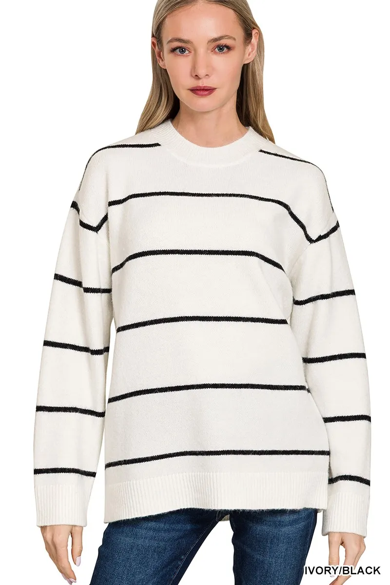 Round Neck Stripe Sweater