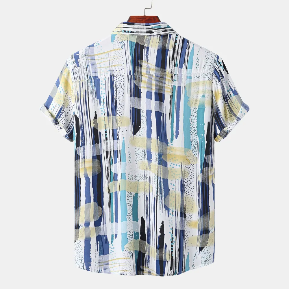 Men's Plus Size Printed Short Sleeve Shirt, image 2